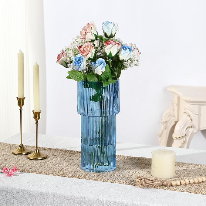 Large Glass Vase, 12 Inches Tall Vase - Image 3