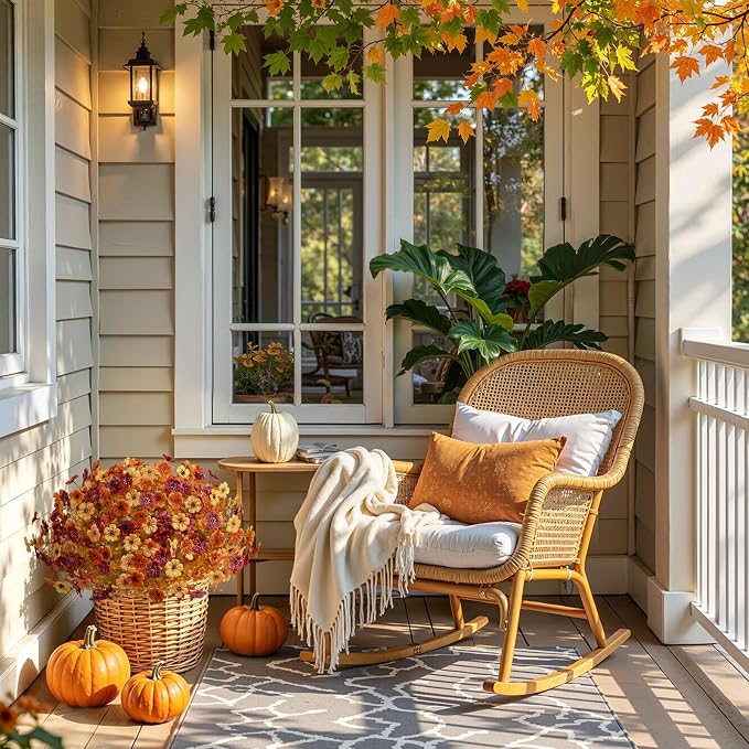 Alupssuc 24 Bundles Artificial Fall Flowers, UV Resistant Faux Mums Porch | - Image 8