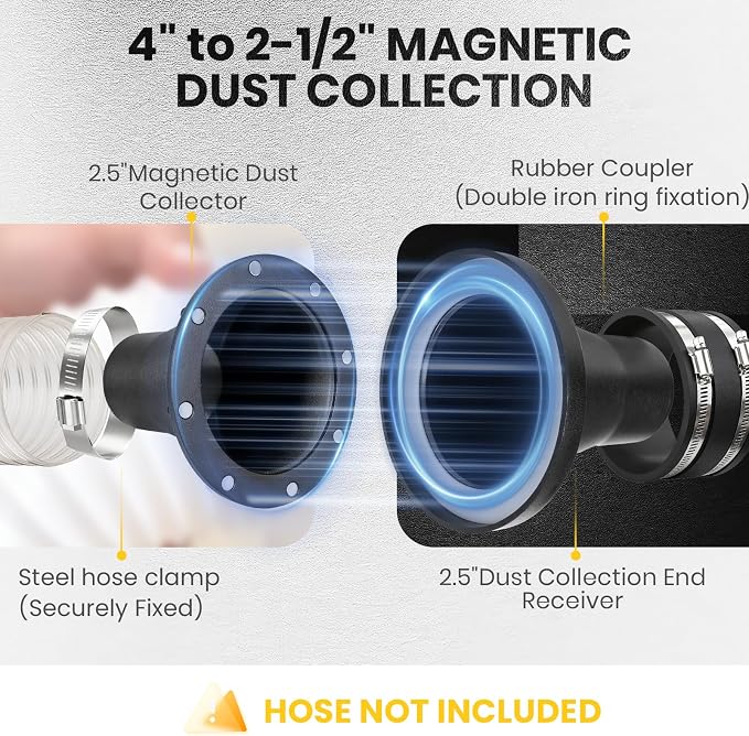 4" to 2-1/2" Magnetic Dust Collection Fittings, 8 high-strength magnets - Image 6