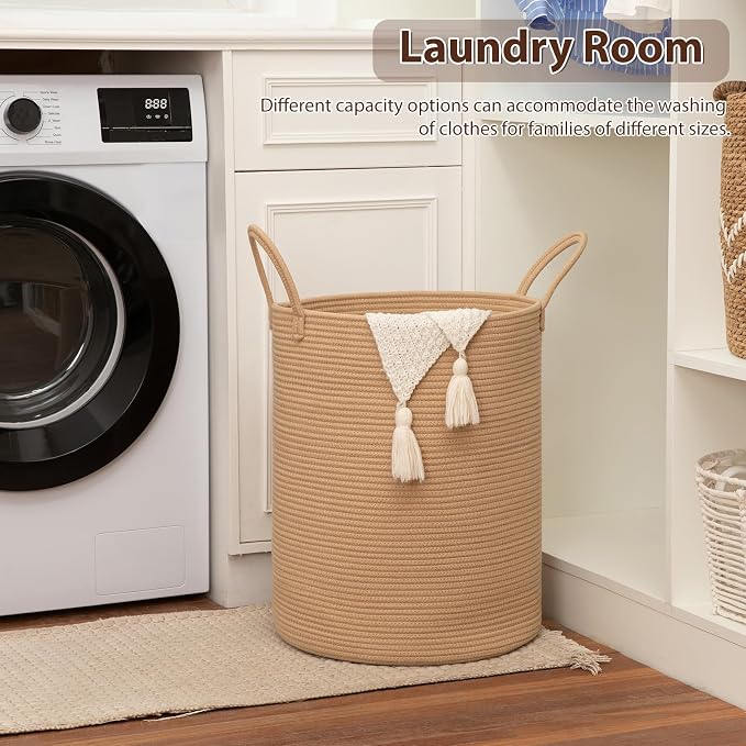 OIAHOMY 60L Nursery Hamper Laundry Basket Laundry Hamper Yellow | collapsible - Image 4