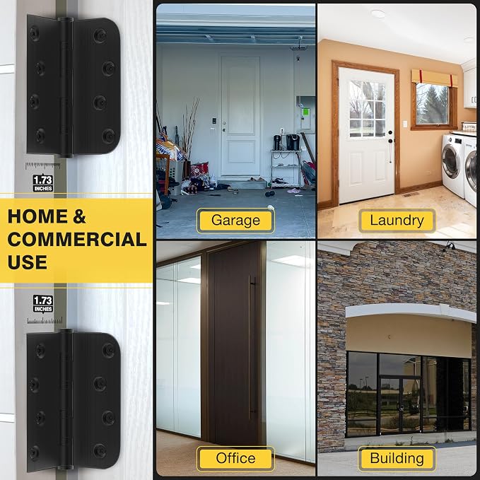 KOLET Ball Bearing Door Hinges, 4 x 4 Inches, Matte Black, 3 Pack | Square and - Image 7