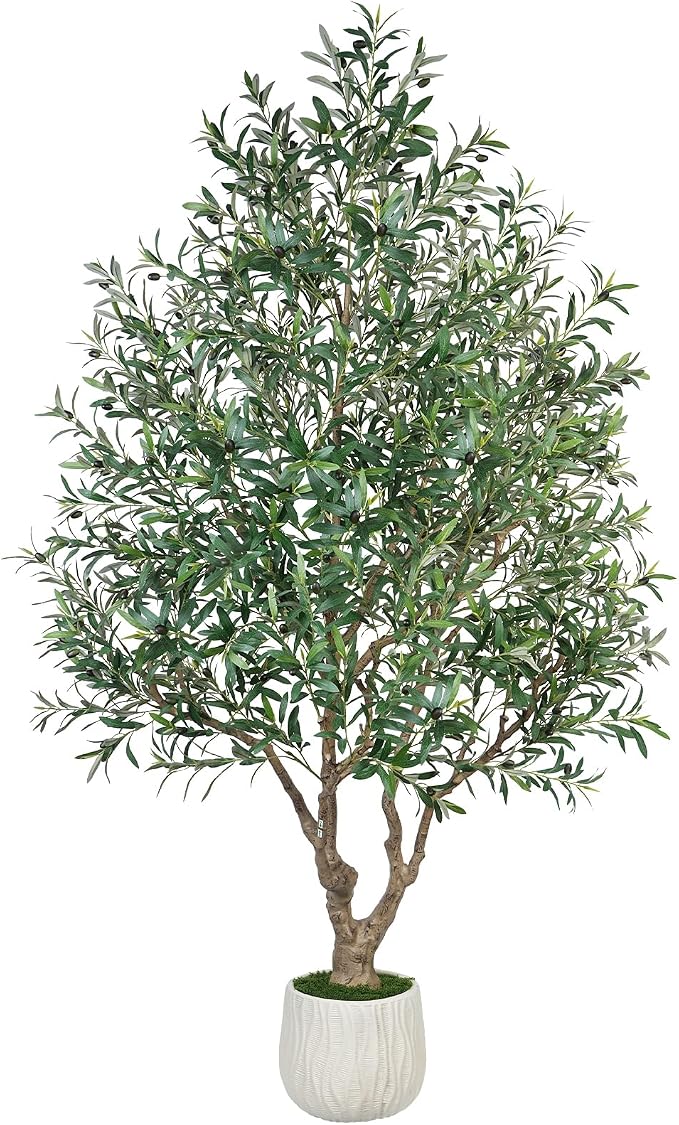 GTIDEA 8ft Artificial Olive Tree, Faux Olive Tree by GTIDEA