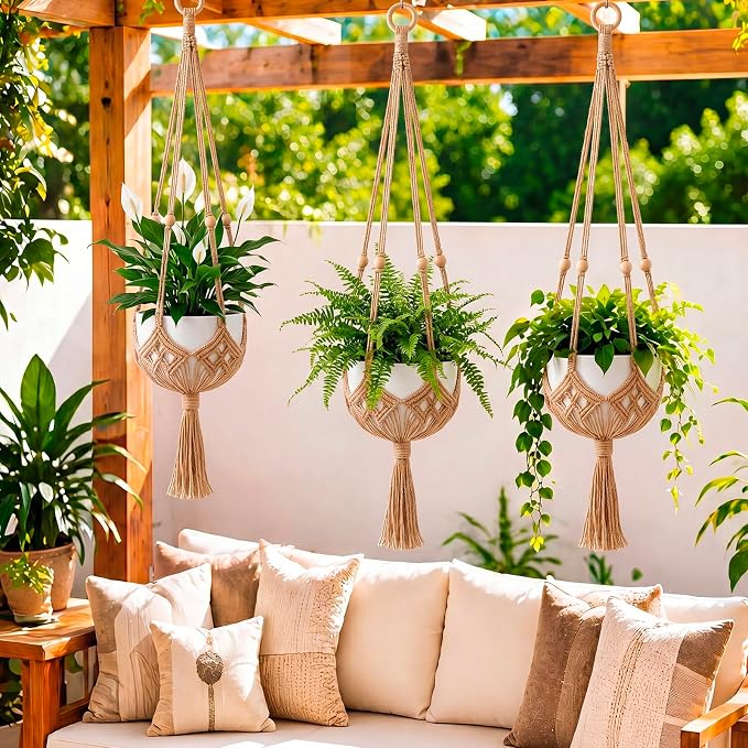 Shappy 1 Pack Boho Macrame Plant Hanger - Image 6