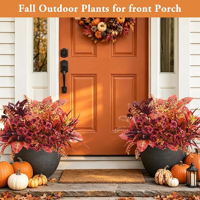 Artificial Fall Flowers for Outdoors, Fake Flowers Fall Greenery for Outside - Image 4