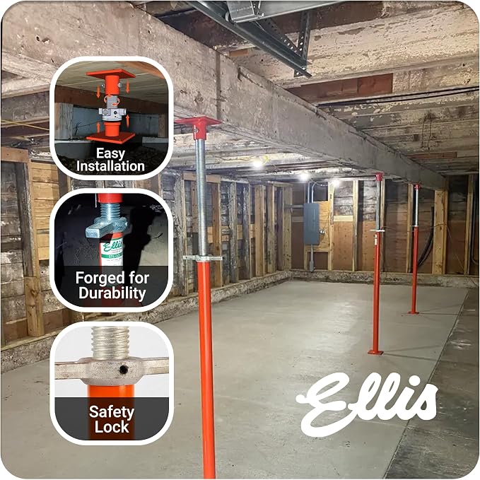 Ellis Manufacturing Light-Duty Steel, Construction Jack Post, Floor Leveling - Image 8