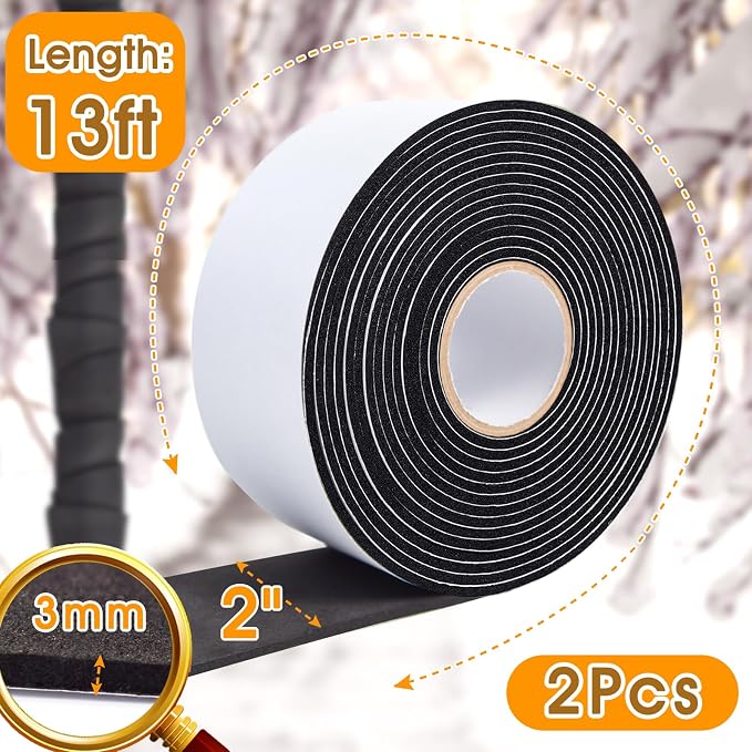 2 Inch*13Ft Pipe Insulation Tape 2 Pack, Weather Resistant Water Wrap Tape | - Image 2