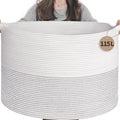 INDRESSME 115L Extra Large Woven Rope Blanket Basket Living Room, laundry & by INDRESSME