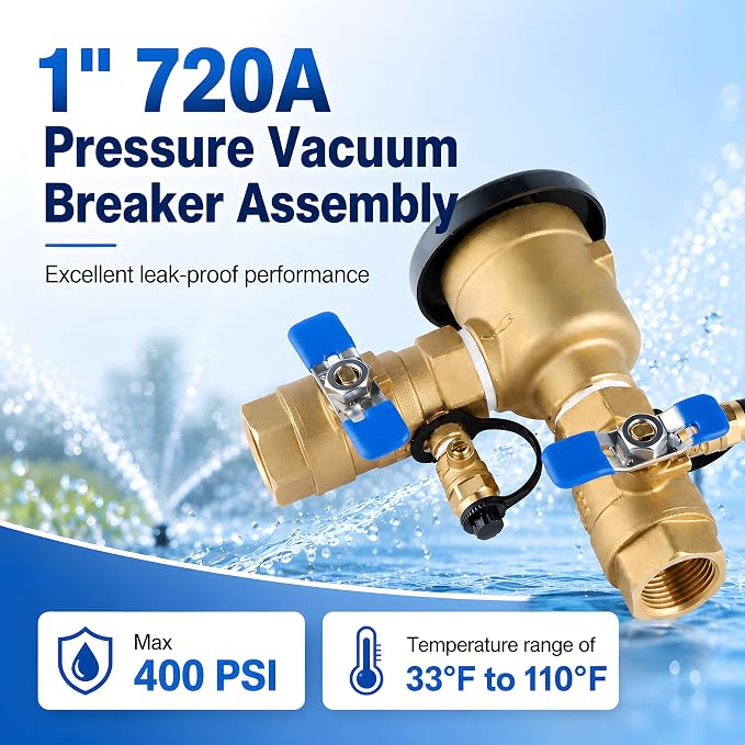 4 Pack 1 Inch Backflow Preventer, Pressure Vacuum Breaker Assembly, Heavy Duty - Image 4