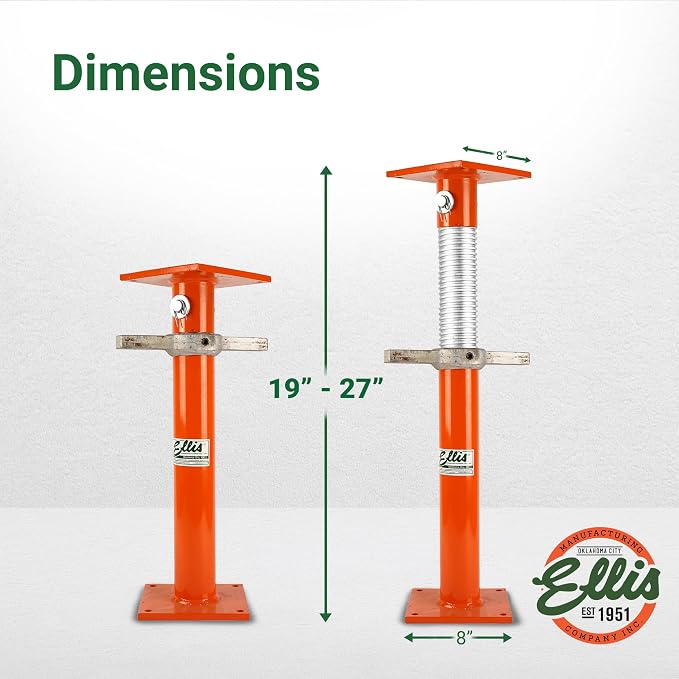 Ellis Manufacturing Light-Duty Steel, Construction Jack Post, Floor Leveling - Image 3