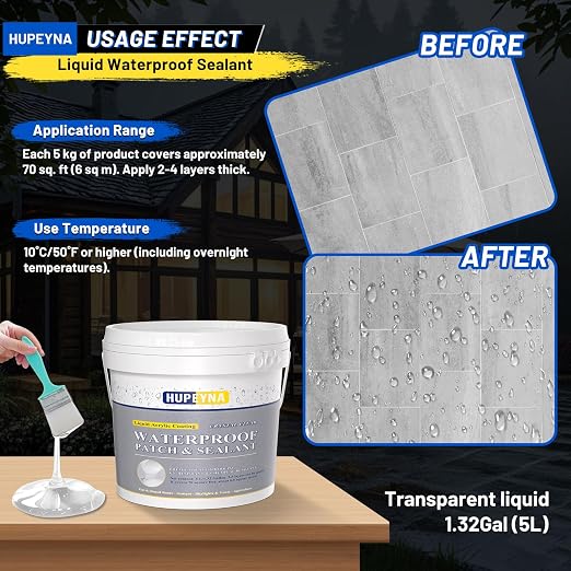 Invisible Waterproof Agent, Liquid Waterproof Sealant 1.32 Gal | Waterproof Glue - Image 6