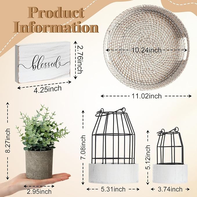 Modern Rustic Farmhouse Candle Lantern Set of 5 - Image 3