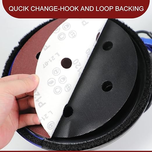 Awutzut 9 Inch 6 Hole Sanding Discs 60 Grit Hook and Loop - Image 5
