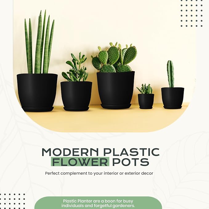 Plant Pots Indoor with Drainage, 10 Pack Multi-Size Planters Set - Image 5
