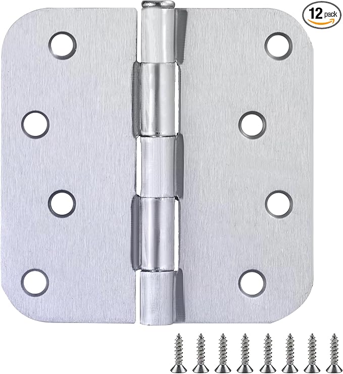 Design House Interior Door Hinge, Brushed Chrome | 5/8" Radius, Traditional by DesignHouse