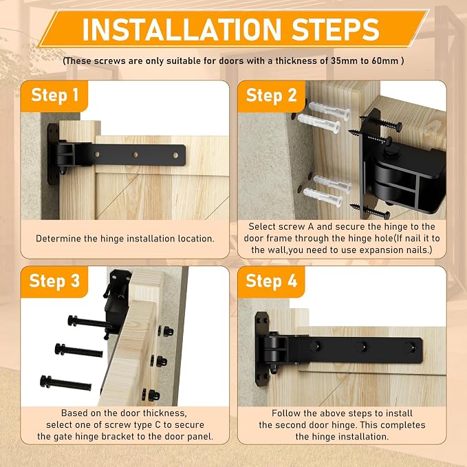 Heavy Duty Gate Hinges, 900 Lbs Capacity and Sealed Built-in Ball Bearings | - Image 4