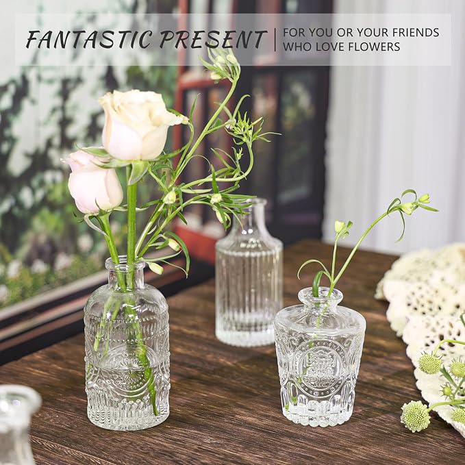 SUPMIND 5pcs Glass Bud Vase Set, Home Decor, Table Decoration, Baby Shower - Image 6
