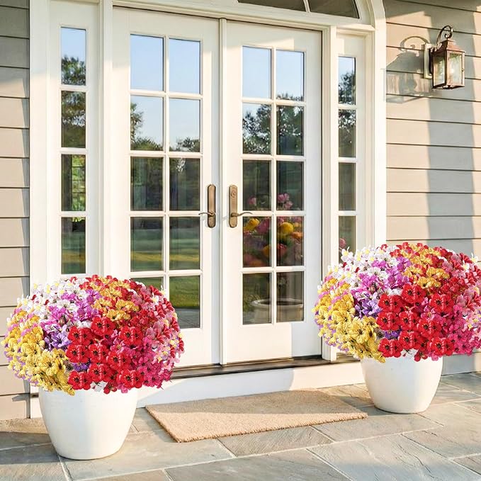 22 Pack Artificial Flowers for Outdoor Indoor Fake Plants | Faux Silk Flowers - Image 7