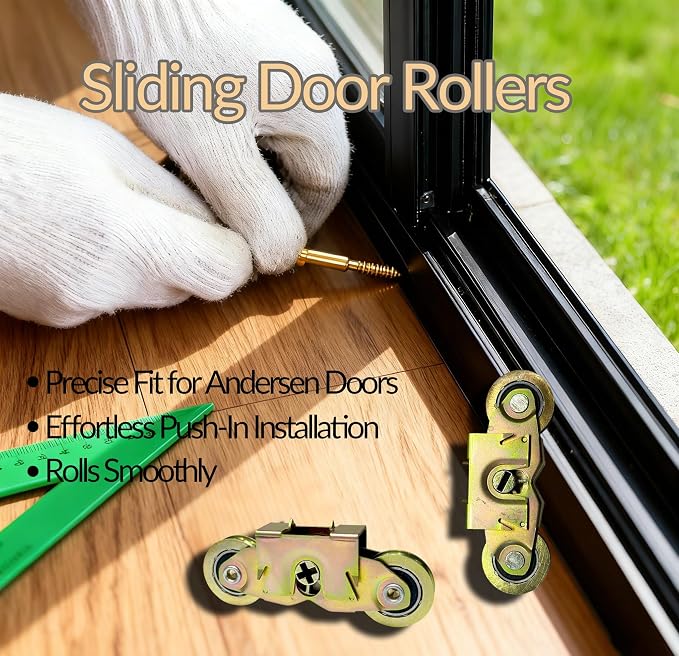 2 Pack Sliding Door Rollers, 1-1/4 Inch Patio Door Tandem Roller Assembly - Image 3