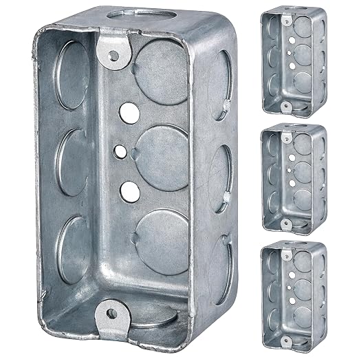 4 Pack - 4x2” Rectangle Steel Electrical Box| 2-1/8" Deep Box by OhLectric