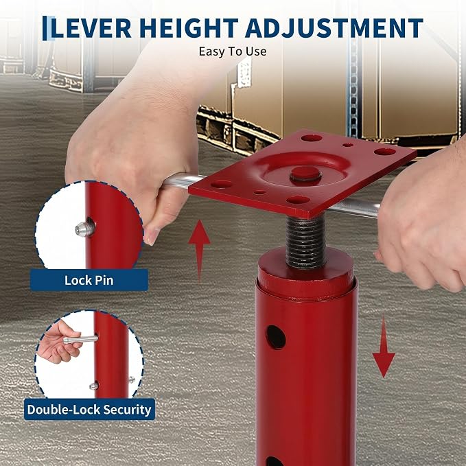 Adjustable Jack Post 56"-100", 18000LBS House Jacks | Heavy duty steel support - Image 2