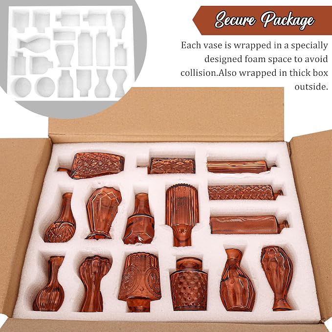 36Pcs Bud Vases Set Small Vintage Glass Bottles Bud Vases in Bulk Multiple - Image 7