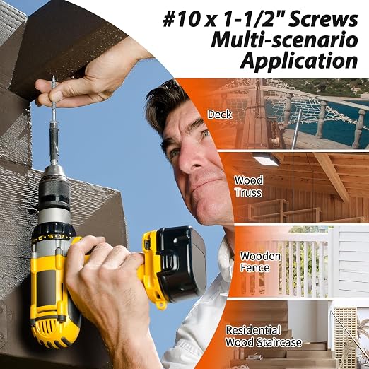 #10 x 1-1/2" Heavy Duty Joist Hanger Screws, SD Connector Screws | 1/4" Hex - Image 4