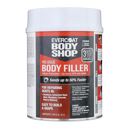 105000 Pro-Grade Body Filler, Fast Drying and Lightweight Multipurpose by EvercoatBodyShop