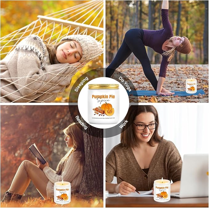 Fall Candles, Pumpkin Cinnamon Spice Candles, Fall Scented Candle Decorations - Image 6
