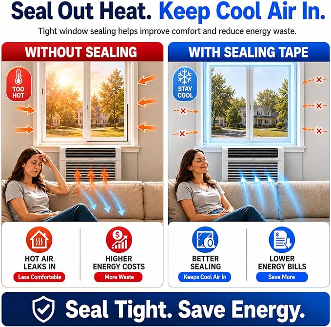 SWRT Window Sealing Tape, 2 in x 33 ft, 20 Mil Thick, AC Insulation Seal | - Image 4