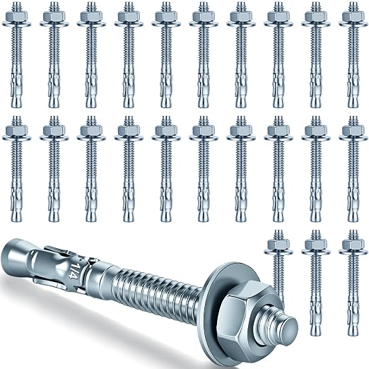 1/4 x 2-1/4 inch Wedge Anchors, Galvanized Concrete Anchors, Concrete Wall by Unknown