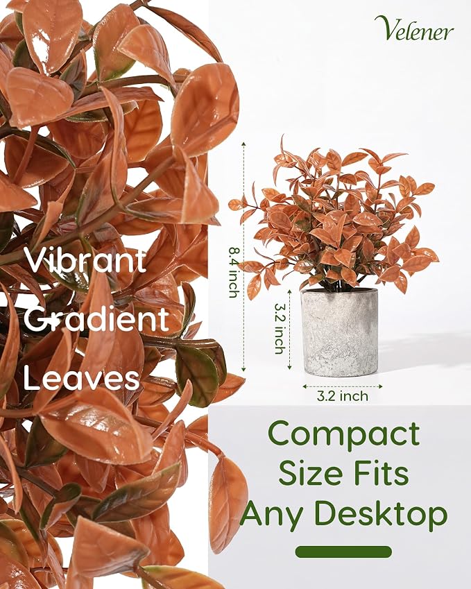 Velener Small Fake Eucalyptus Plant Artificial Potted Plants Indoor - Image 2