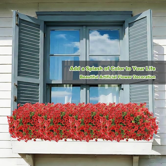 13 Bundles Artificial Flowers for Outdoors Summer Decoration | Silk Realistic - Image 6