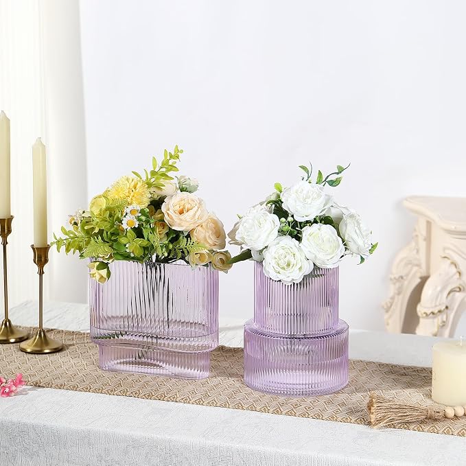 Purple Glass Vases, Modern Glass Vase - Image 2