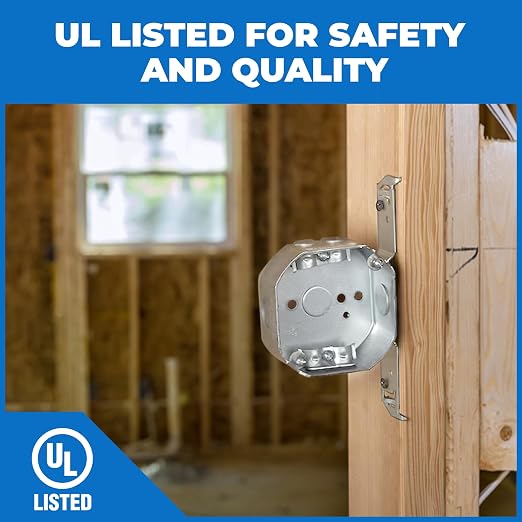 4” Welded Octagon Steel Electrical Box| 1-1/2" Deep Box 1/2” Knockouts - Image 5