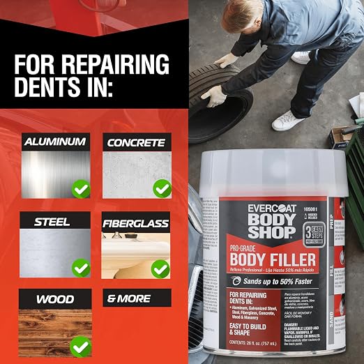 105002 Pro-Grade Body Filler, Fast Drying and Lightweight Multipurpose - Image 4
