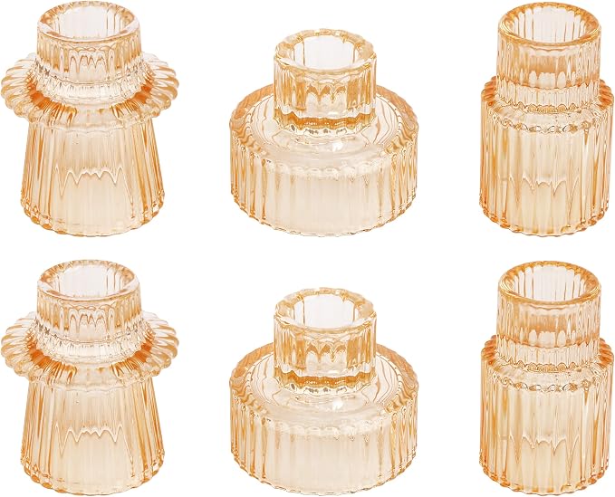 Vixdonos Glass Candlestick Holders Tealight Candle Holders by Vixdonos