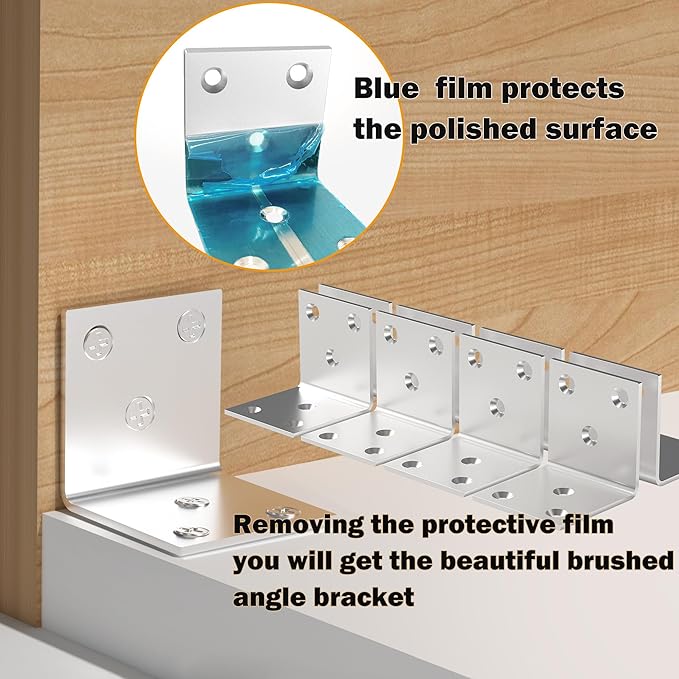 40Pcs Stainless Steel Angle Bracket 2In Heavy Duty Corner Brackets - Image 5