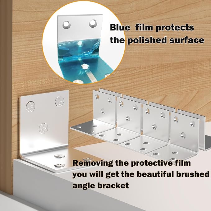 20Pcs Stainless Steel Angle Bracket 2In Heavy Duty Corner Brackets - Image 4