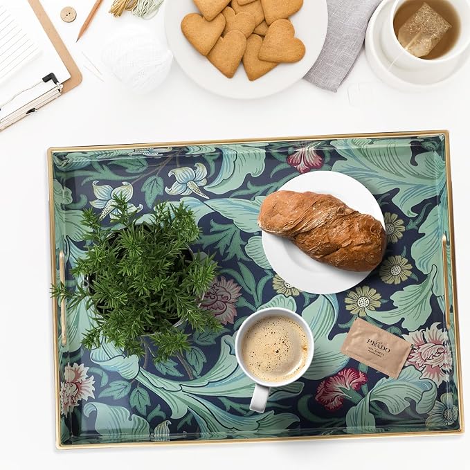 Spsyrine Serving Tray with Handles, Plastic Decorative Tray - Image 2