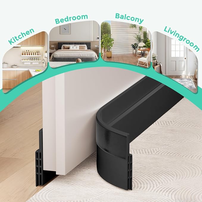 Hojoy Under Door Draft Stopper, Door Weather Stripping Door Seal, 4 Pack | - Image 6