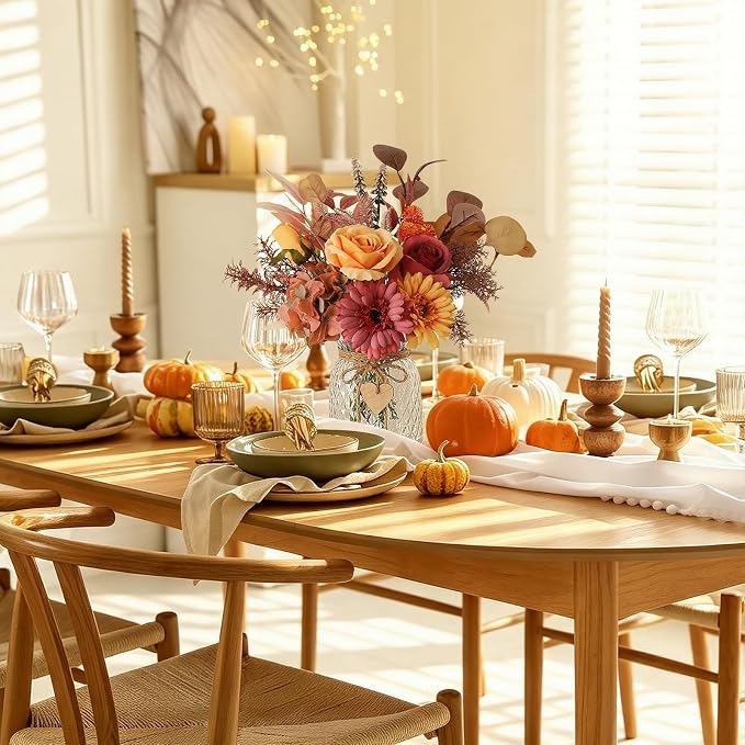 Fake Fall Flowers in Vase, Fall Flower Arrangements, Floral Arrangement - Image 4
