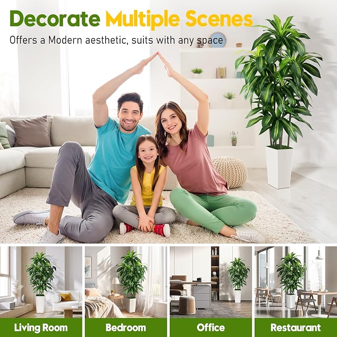 Artificial Dracaena Tree Indoor, 5FT Tall Fake Tree - Image 8
