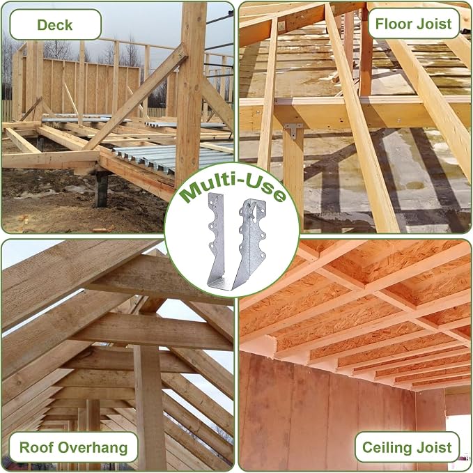 55 PCS 2x6 Steel Joist Hangers, 20 Gauge Galvanized Brackets - Image 9