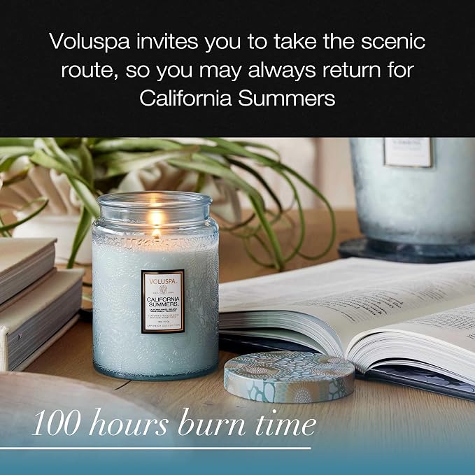 Voluspa California Summers Large Scented Candle Jar, 18 Oz, 100 Hr Burn | - Image 5