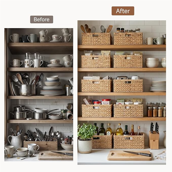 StorageWorks Wicker Baskets for Storage, Wicker Storage Baskets, Large Wicker - Image 6