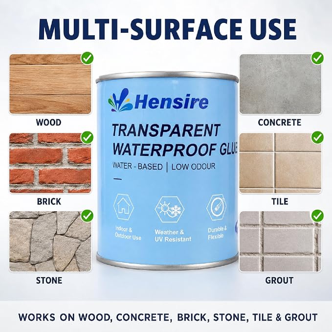 Hensire Transparent Waterproof Sealant 17oz – Clear Brush-On Coating | - Image 3