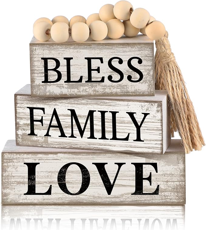 Conelist 4 Pcs Farmhouse Table Decoration Home Sweet Decor, Bless | This is Us by Conelist