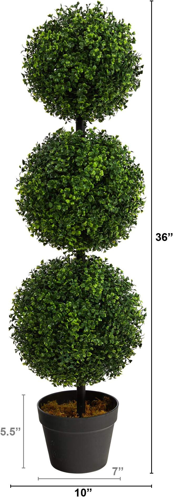 Nearly Natural 36 in Artificial Triple Ball Boxwood Topiary Tree - Image 4