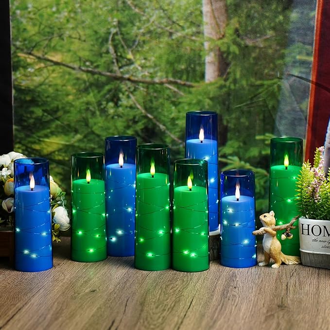 Eebuss Flameless Candles with Embedded Star String, Battery Operated LED Pillar - Image 3