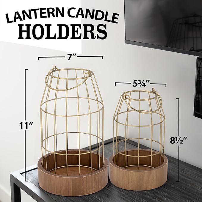 Rustic Farmhouse Lantern Decor Set of 2 - Image 5